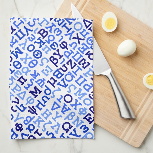 Grieks alfabet theedoek (Quarter Fold)