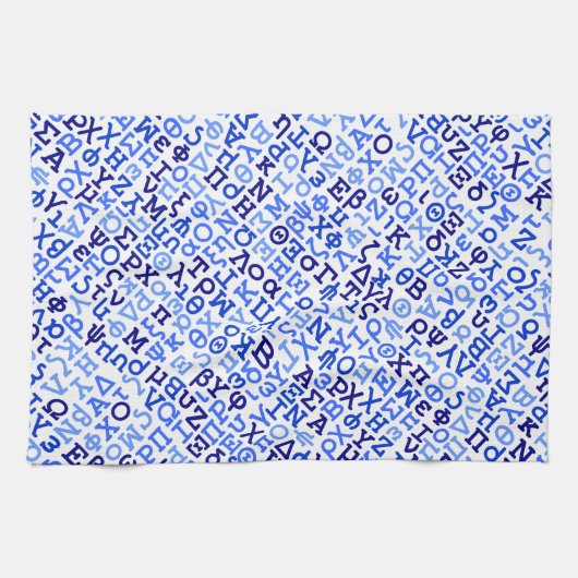 Grieks alfabet theedoek (Horizontaal)