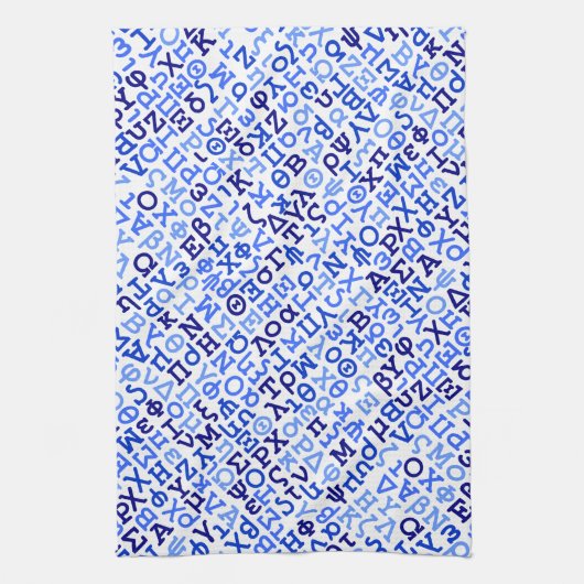 Grieks alfabet theedoek (Verticaal)