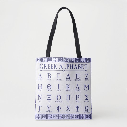 Grieks alfabet tote bag (Voorkant)