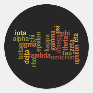 Grieks alfabet (Word Cloud) Ronde Sticker