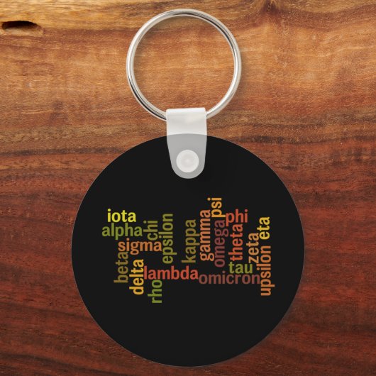 Grieks alfabet (Word Cloud) Sleutelhanger (Voorkant)