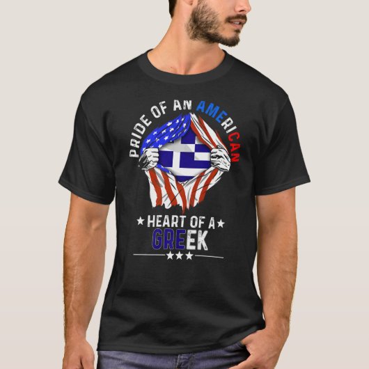 Grieks-Amerikaans-Amerikaanse pride T-shirt (Voorkant)