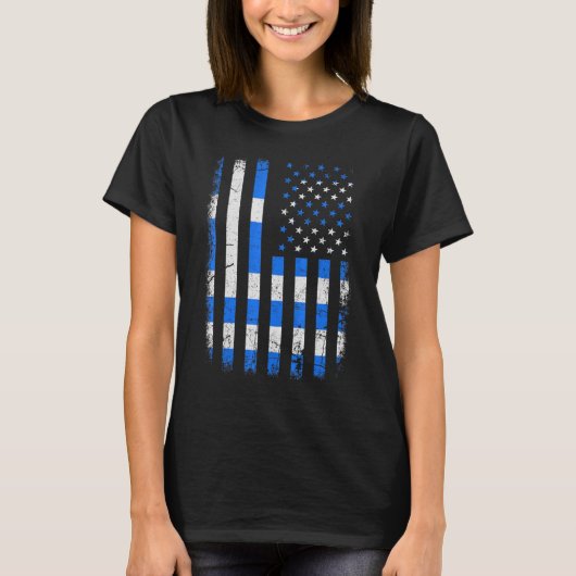 Grieks-Amerikaanse vlag T-shirt (Voorkant)