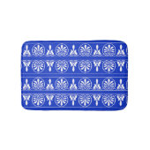 Grieks Arabesk Mediterraan Patroon Blauw Badmat (Voorkant)