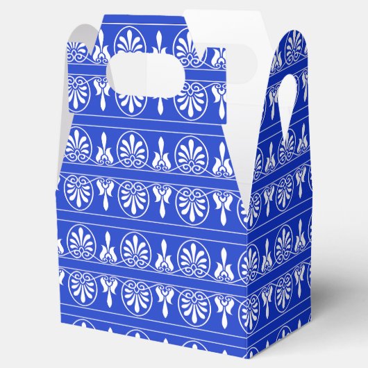 Grieks Arabesk Mediterraan Patroon Blauw Bedankdoosjes (Geopend)