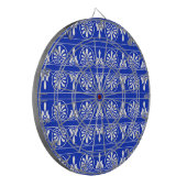 Grieks Arabesk Mediterraan Patroon Blauw Dartbord (Voorkant Links)