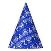 Grieks Arabesk Mediterraan Patroon Blauw Feesthoedjes (Links)