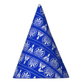 Grieks Arabesk Mediterraan Patroon Blauw Feesthoedjes (Rechts)