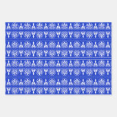 Grieks Arabesk Mediterraan Patroon Blauw Inpakpapier Vel (Voorkant 3)