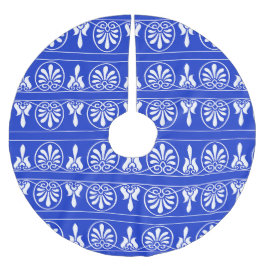 Grieks Arabesk Mediterraan Patroon Blauw Kerstboom Rok