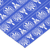 Grieks Arabesk Mediterraan Patroon Blauw Korte Tafelloper (Hoek)