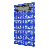 Grieks Arabesk Mediterraan Patroon Blauw Mini Klembord (Angled2)