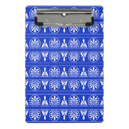 Grieks Arabesk Mediterraan Patroon Blauw Mini Klembord