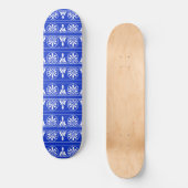 Grieks Arabesk Mediterraan Patroon Blauw Persoonlijk Skateboard (Voorkant)
