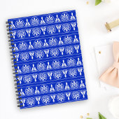 Grieks Arabesk Mediterraan Patroon Blauw Planner