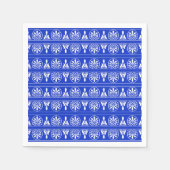 Grieks Arabesk Mediterraan Patroon Blauw Servet (Voorkant)