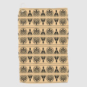 Grieks Arabesk mediterraan patroon bruin Golfhanddoek (Voorkant)