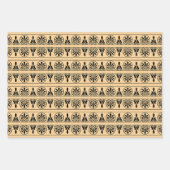 Grieks Arabesk mediterraan patroon bruin Inpakpapier Vel (Voorkant)