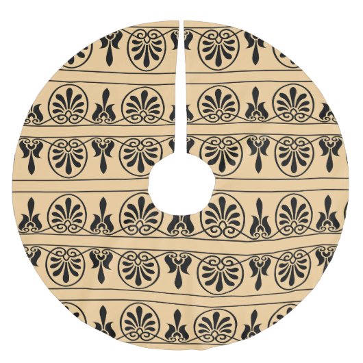 Grieks Arabesk mediterraan patroon bruin Kerstboom Rok (Voorkant)