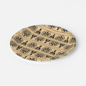 Grieks Arabesk mediterraan patroon bruin Papieren Bordje (Gekanteld)