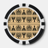 Grieks Arabesk mediterraan patroon bruin Poker Chips (Voorkant)