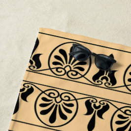 Grieks Arabesk mediterraan patroon bruin Strandlaken