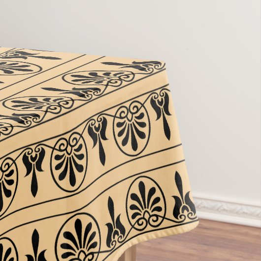 Grieks Arabesk mediterraan patroon bruin Tafelkleed (Voorbeeld)