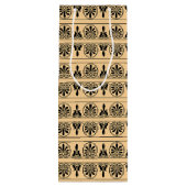 Grieks Arabesk mediterraan patroon bruin Wijn Cadeautas (Achterkant)