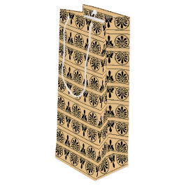 Grieks Arabesk mediterraan patroon bruin Wijn Cadeautas