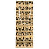 Grieks Arabesk mediterraan patroon bruin Wijn Cadeautas (Voorkant)