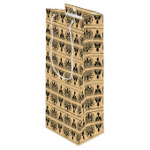 Grieks Arabesk mediterraan patroon bruin Wijn Cadeautas (Voorkant Gekanteld)