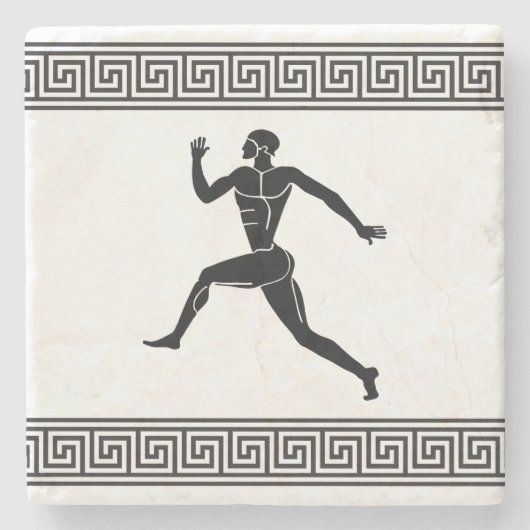 Grieks Athlete - Onderzetter met landingsgestel (Voorkant)