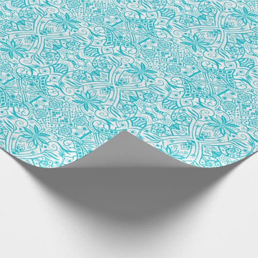 Grieks Baroque Arabesque Bohemiaans Patroon Cadeaupapier (Hoek)