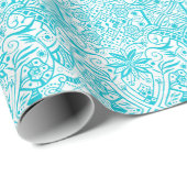 Grieks Baroque Arabesque Bohemiaans Patroon Cadeaupapier (Rol Hoek)