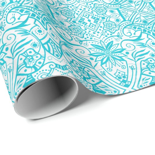 Grieks Baroque Arabesque  Bohemiaans Patroon Cadeaupapier (Rol Hoek)