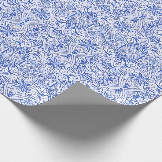 Grieks Baroque Arabesque Bohemiaans Patroon Cadeaupapier (Hoek)