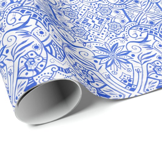 Grieks Baroque Arabesque  Bohemiaans Patroon Cadeaupapier (Rol Hoek)