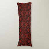 Grieks Baroque Arabesque Pattern Black Terracotta Lichaamskussen (Voorkant Verticaal)