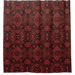 Grieks Baroque Bohemian Arabesque Pattern Terracot Douchegordijn