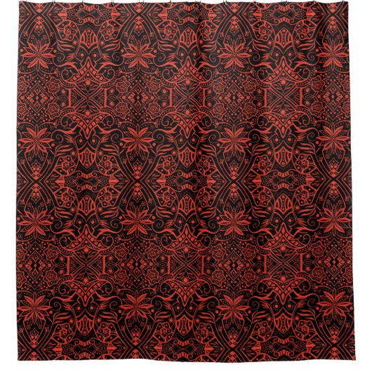 Grieks Baroque Bohemian Arabesque Pattern Terracot Douchegordijn (Voorkant)