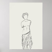 Grieks beeld, lijnkunst Poster (Voorkant)