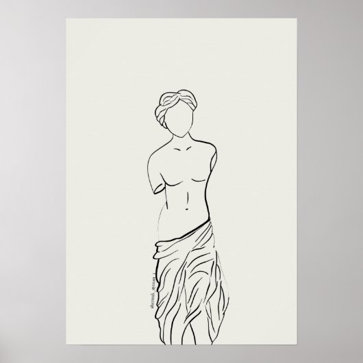 Grieks beeld, lijnkunst Poster (Voorkant)