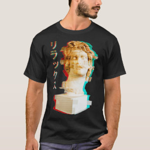 Grieks beeld met dampgolf Helios met esthetische l T-shirt
