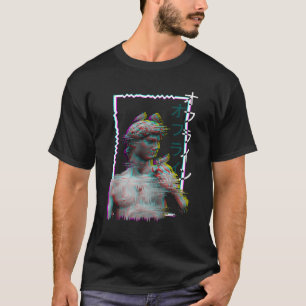 Grieks beeld Oude vaporwave esthetische synthwave T-shirt