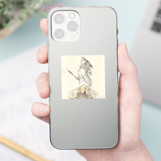 Grieks beeld van Athena Sticker (Telefoon)