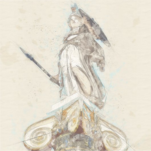 Grieks beeld van Athena Sticker (Voorkant)