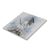 Grieks beeld van de keramische Tegel van Athena -  Tegeltje (Zijkant)