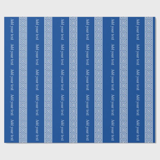 Grieks belangrijk meander patroon blauw cadeaupapi cadeaupapier (Vlak)