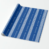 Grieks belangrijk meander patroon blauw cadeaupapi cadeaupapier (Uitgerold)
